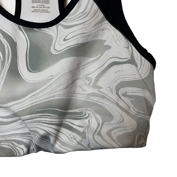 VICTORIA'S SECRET PINK Ultimate Gray Black Racerback Wireless Sports Bra Gym  L - Picture 4 of 16